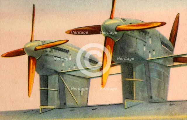 Small-diameter wooden aircraft propellers, 1932.  Creator: Unknown.