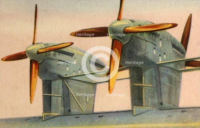 Small-diameter wooden aircraft propellers, 1932.  Creator: Unknown.