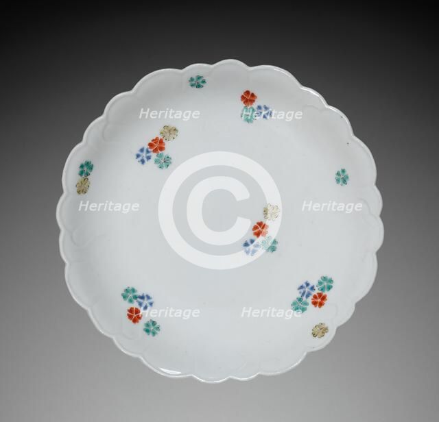 Small Dish with Flower Petal Decoration: Kakiemon Type, late 17th century. Creator: Unknown.