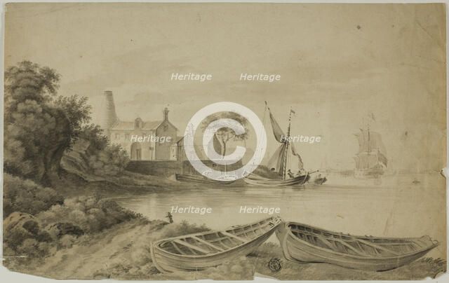 Small Dutch Port with Shipping, n.d. Creator: Unknown.