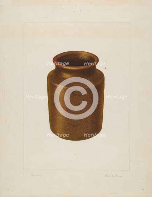 Small Earthen Jar, 1935/1942. Creator: Ludmilla Calderon.