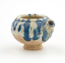 Small ewer with blue streaks, date unknown. Creator: Unknown