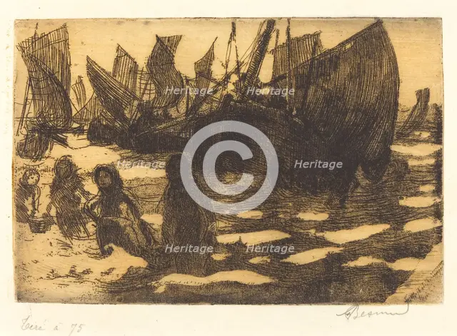 Small Fishing Boats of Berck (Petites Pêcheuses de Berck), 1897. Creator: Paul Albert Besnard.