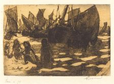 Small Fishing Boats of Berck (Petites Pêcheuses de Berck), 1897. Creator: Paul Albert Besnard