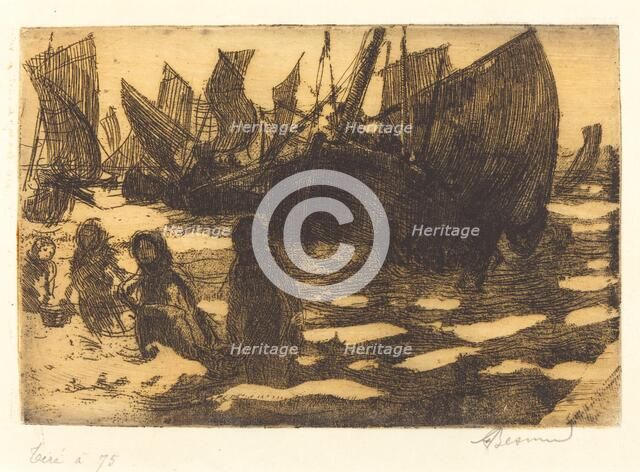 Small Fishing Boats of Berck (Petites Pêcheuses de Berck), 1897. Creator: Paul Albert Besnard.