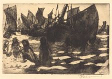 Small Fishing Boats of Berck (Petites Pêcheuses de Berck), 1897. Creator: Paul Albert Besnard