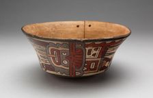 Small Flaring Bowl Depicting Costumed Ritual Performers [Cracked], 180 B.C./A.D. 500. Creator: Unknown