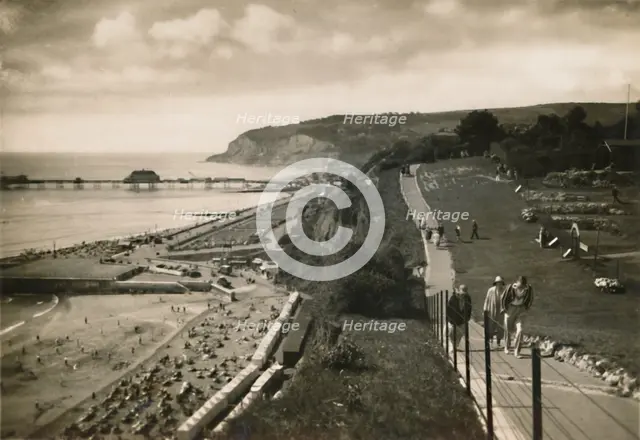 'Small Hope Bay and Shanklin Pier, I.W., from Cliff Walk', c1920. Creator: Unknown.