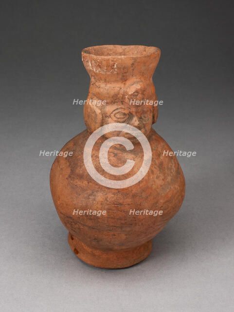 Small Jar in the Form of an Abstract Figure with Modeled Head, 100 B.C./A.D. 500. Creator: Unknown.