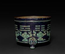Small Jardiniere with Three Legs: Fahua Ware, Ming dynasty (1368-1644). Creator: Unknown