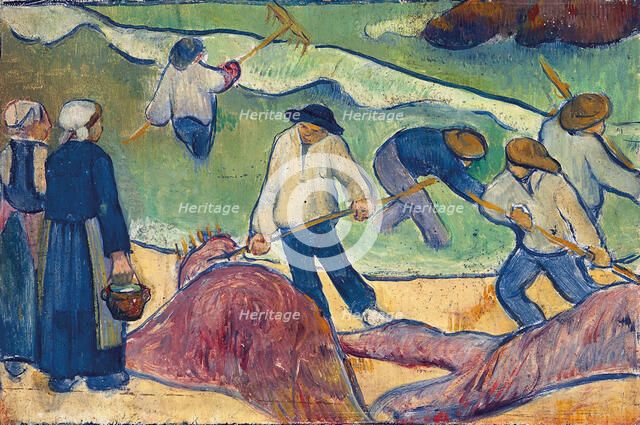 Small Landscape with Seaweed Fishermen, c1889. Creator: Paul Serusier.