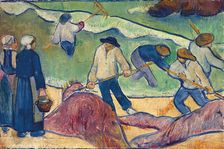 Small Landscape with Seaweed Fishermen, c1889. Creator: Paul Serusier