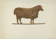 Small Sheep Weather Vane, 1935/1942. Creator: Mildred E Bent