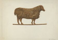 Small Sheep Weather Vane, 1935/1942. Creator: Mildred E Bent