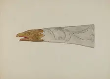 Small Ship's Billet Head, c. 1939. Creator: Alfred H. Smith