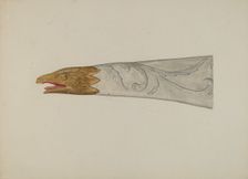 Small Ship's Billet Head, c. 1939. Creator: Alfred H. Smith