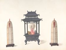 Small Stove and Two Tall Objects, 19th century. Creator: Anon