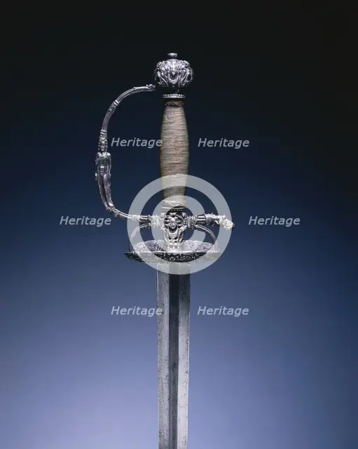 Small Sword with Masks and Figures, c. 1660-1680. Creator: Unknown.