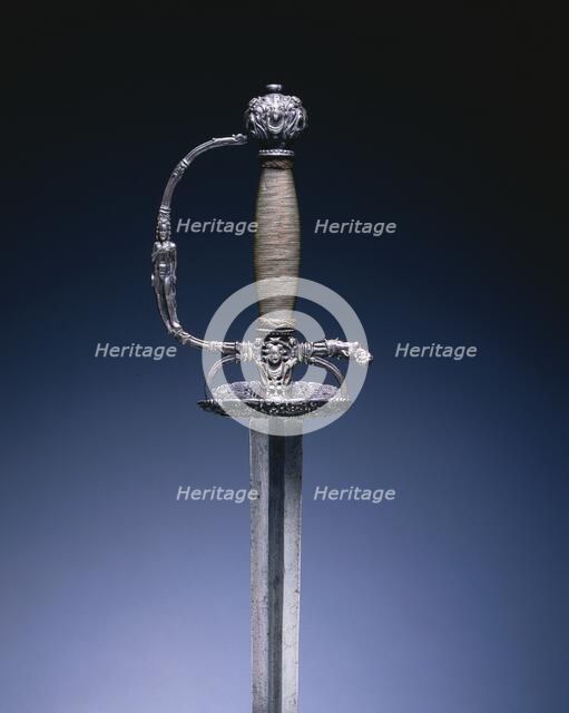 Small Sword with Masks and Figures, c. 1660-1680. Creator: Unknown.