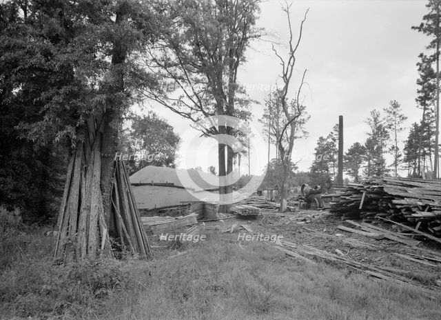 Small portable sawmill, near Chapel Hill, North Carolina, 1939. Creator: Dorothea Lange.
