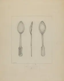 Small Pewter Spoon, c. 1936. Creator: Henry Meyers