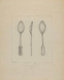 Small Pewter Spoon, c. 1936. Creator: Henry Meyers