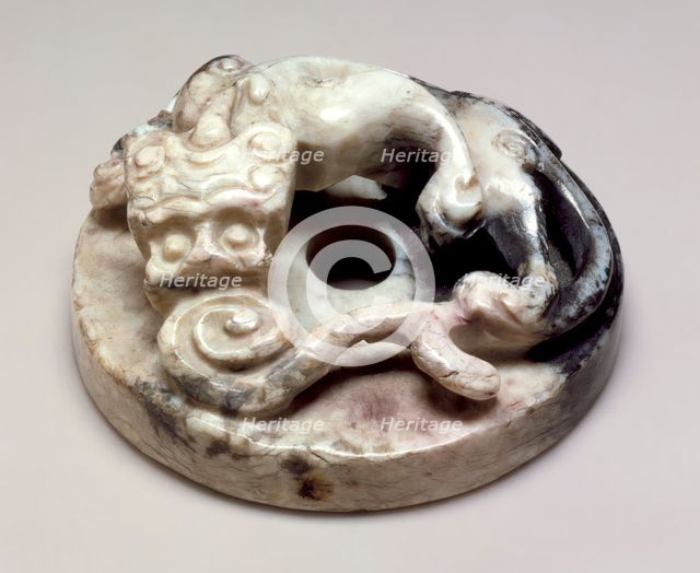 Small Perforated Disk (Bi) with Dragon, 206 B.C.- A.D. 220. Creator: Unknown.