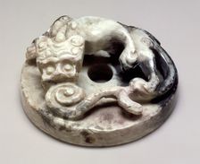 Small Perforated Disk (Bi) with Dragon, 206 B.C.- A.D. 220. Creator: Unknown