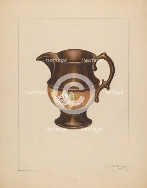 Small Pitcher, c. 1937. Creator: Thomas Holloway.