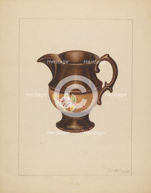 Small Pitcher, c. 1937. Creator: Thomas Holloway.