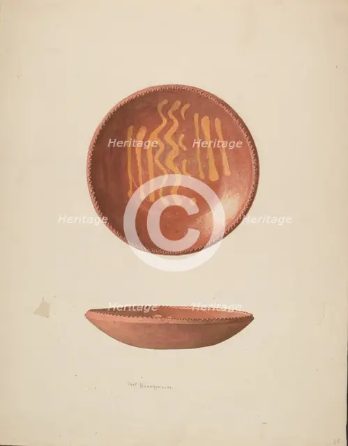 Small Pie Plate, c. 1939. Creator: Carl Buergerniss.