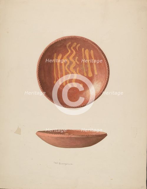 Small Pie Plate, c. 1939. Creator: Carl Buergerniss.