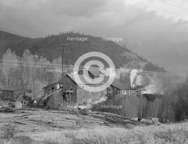 Small private lumber mill still operating in region where large..., Boundary County, Idaho, 1939. Creator: Dorothea Lange.