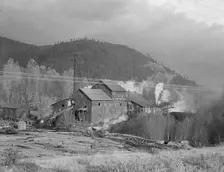 Small private lumber mill still operating in region where large..., Boundary County, Idaho, 1939. Creator: Dorothea Lange