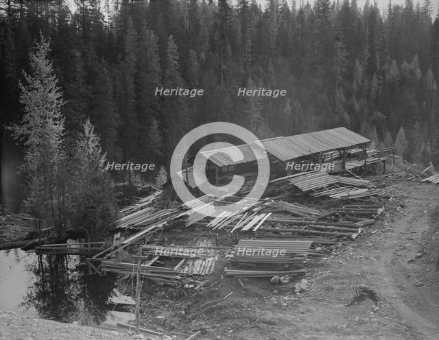Small privately owned mill in the woods, recently discontinued, Mission Creek, Idaho, 1939 Creator: Dorothea Lange.