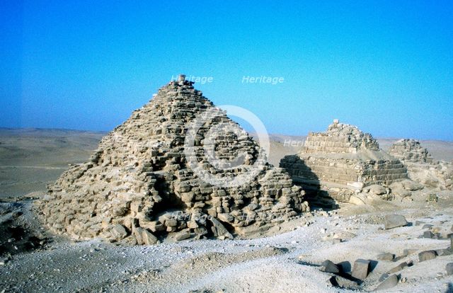 Small pyramids at Giza (Gizeh), Ancient Egyptian. Artist: Unknown