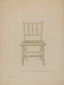 Small Rush Bottom Chair, c. 1936. Creator: Edith Magnette