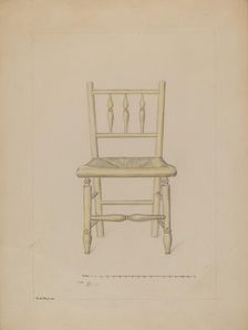 Small Rush Bottom Chair, c. 1936. Creator: Edith Magnette