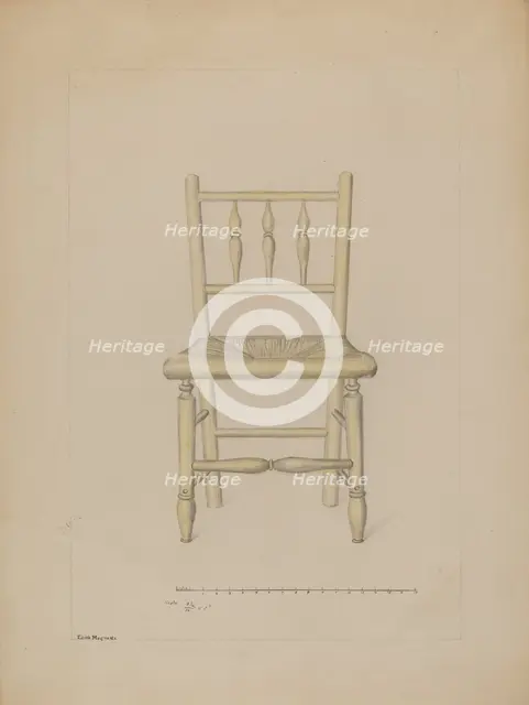 Small Rush Bottom Chair, c. 1936. Creator: Edith Magnette.