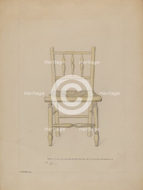 Small Rush Bottom Chair, c. 1936. Creator: Edith Magnette.