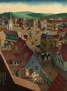 Small Town by Day (Badische Kleinstadt bei Tage), 1922-1923. Creator: Scholz, Georg (1890-1945)