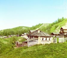 Small town of Vershiny near the city of Tobolsk, 1912. Creator: Sergey Mikhaylovich Prokudin-Gorsky