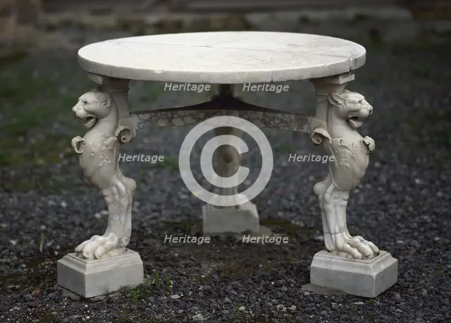 Small table in the garden, The House of the Stags, Herculaneum, Italy, 1st century. Creator: LTL.