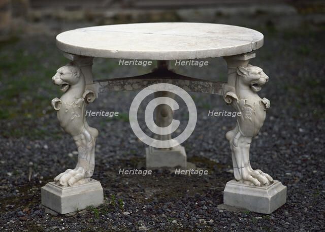 Small table in the garden, The House of the Stags, Herculaneum, Italy, 1st century. Creator: Unknown.