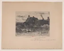 Small Thatched Cottages (Les Petites Chaumières), 1878. Creator: Felix Hilaire Buhot