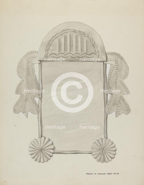 Small Tin Framed Mirror, c. 1937. Creator: Majel G. Claflin.