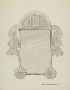 Small Tin Framed Mirror, c. 1937. Creator: Majel G. Claflin