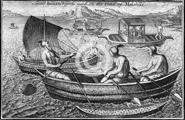 Small vessel used on the coast of Malabar (Cochin), India, c18th century. Artist: Unknown