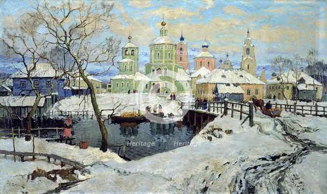 'Small Village Torzhok', 1917.  Artist: Konstantin Ivanovich Gorbatov