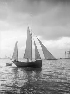 Small yawl under sail, 1912. Creator: Kirk & Sons of Cowes